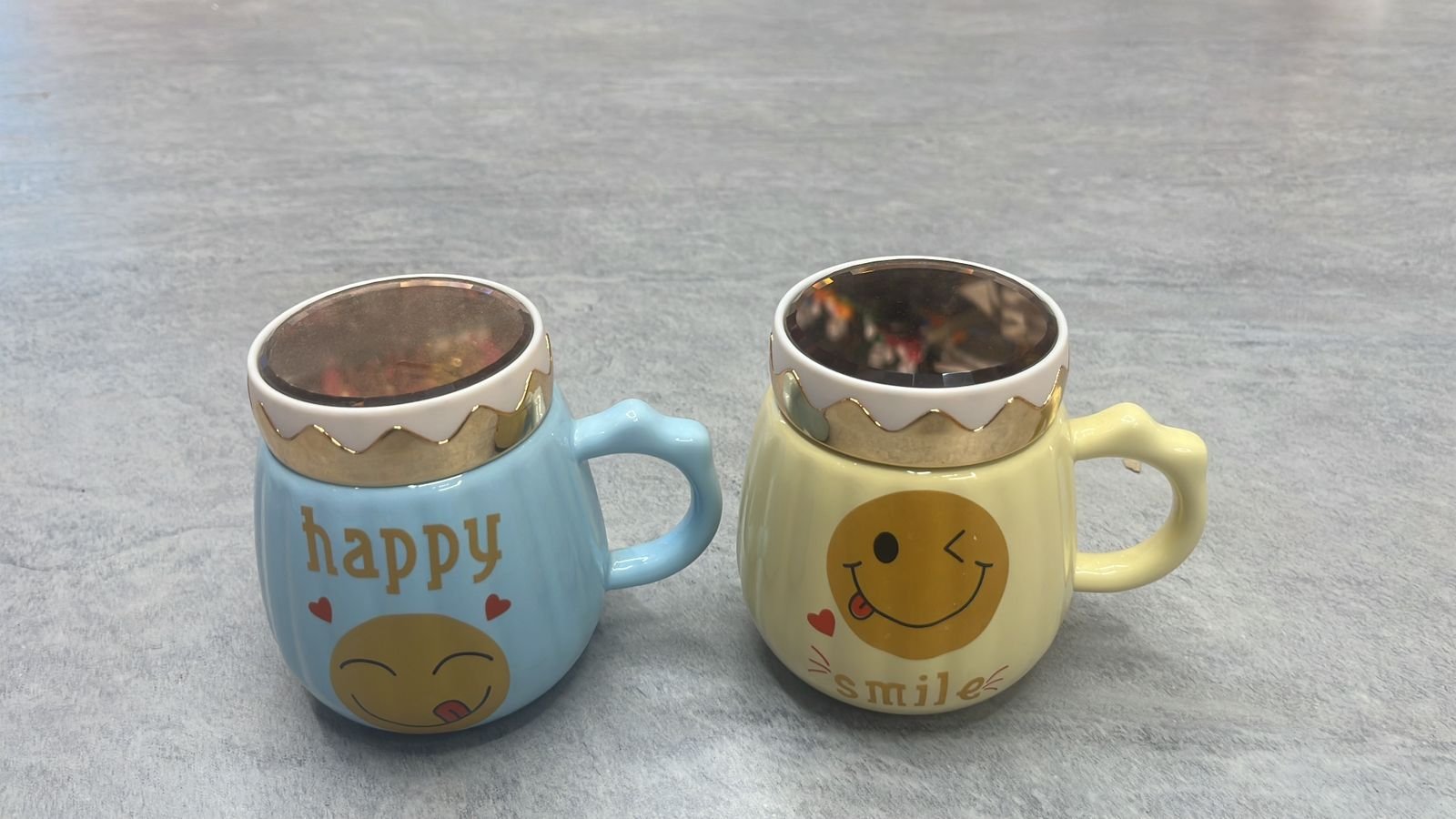 Smile Crown Ceramic Couple Beverage Mugs